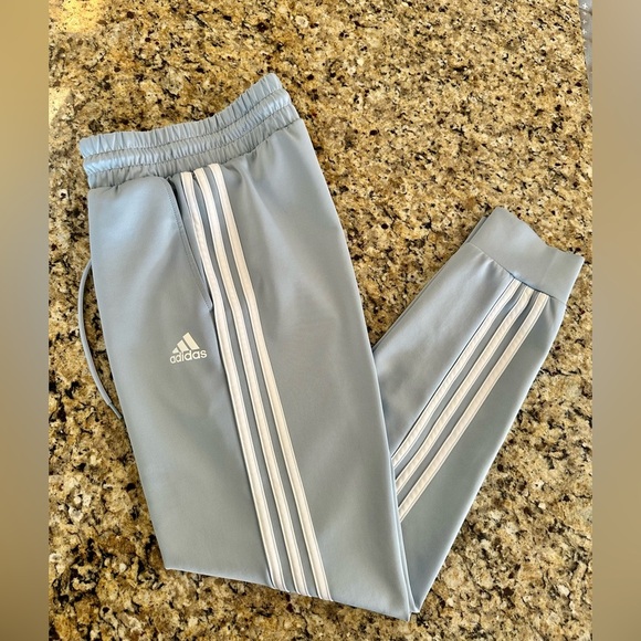 Adidas Baby Blue 3 Stripe Jogger Track Pant size Small - Picture 3 of 5